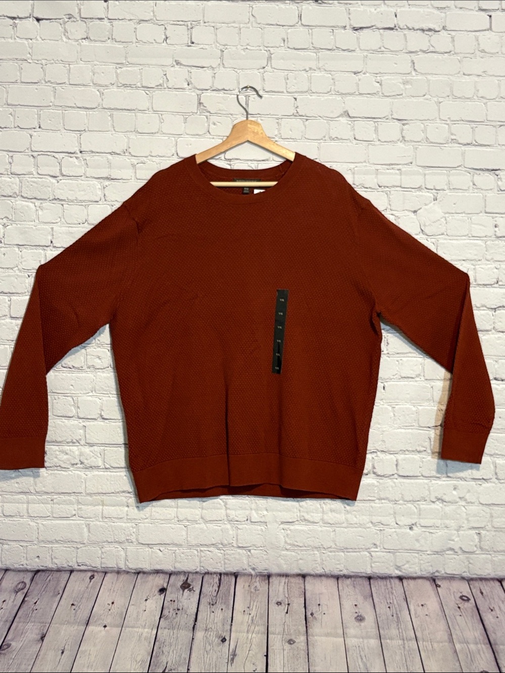 Men's Rust Crewneck Sweater - Classic Knit NWT